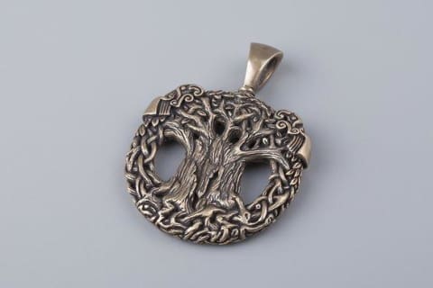 Yggdrasil Pendant with Hugin and Munin, Bronze, Northlord