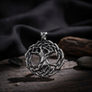 Yggdrasil Tree Pendant Sterling Silver - Angled View - Viking Jewelry Northlord
