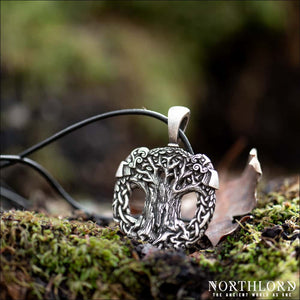 Yggdrasil Pendant with Ravens Silvered Bronze - Northlord-PK