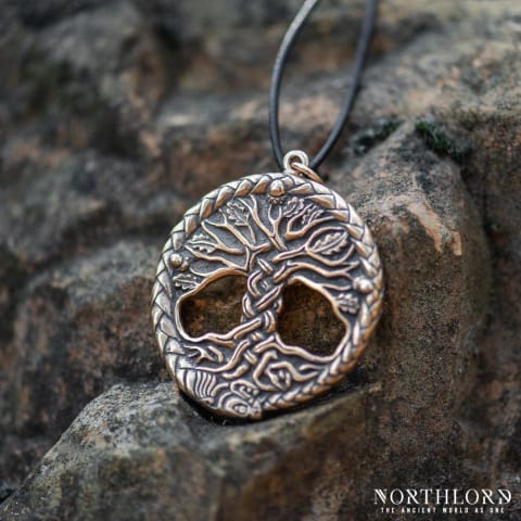 Yggdrasil Pendant With Jormungandr, Bronze Viking Jewelry - Northlord (6)