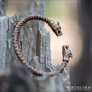Braided Viking Armring With Fenrir Bronze - Northlord