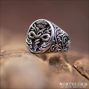 Caduceus Ring Ancient Greek Symbol Sterling Silver - Northlord