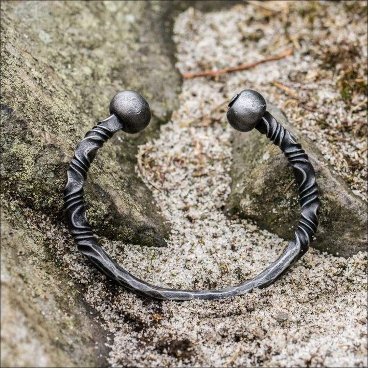Celtic Iron Bracelet Ball Terminals Hand-Forged - Northlord
