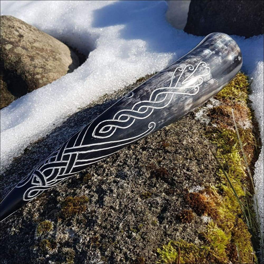 Celtic Raven Viking Drinking Horn Carved - Northlord