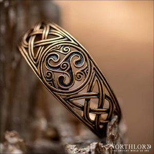 Celtic Triskele Bangle With Animal Heads Bronze - Northlord