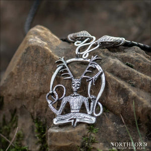 Cernunnos Leather Necklace With Snake Heads - Northlord