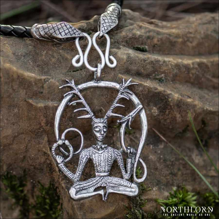 Cernunnos Leather Necklace With Snake Heads - Northlord