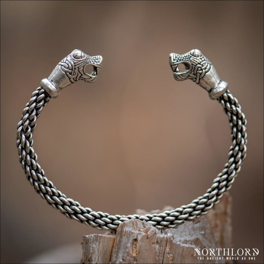 Dragon Head Armring From Oseberg Silvered Bronze - Northlord