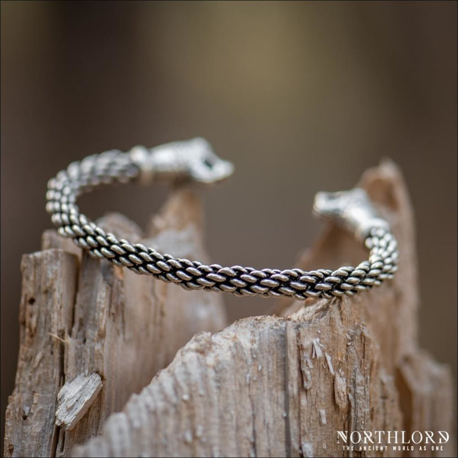 Dragon Head Armring From Oseberg Silvered Bronze - Northlord