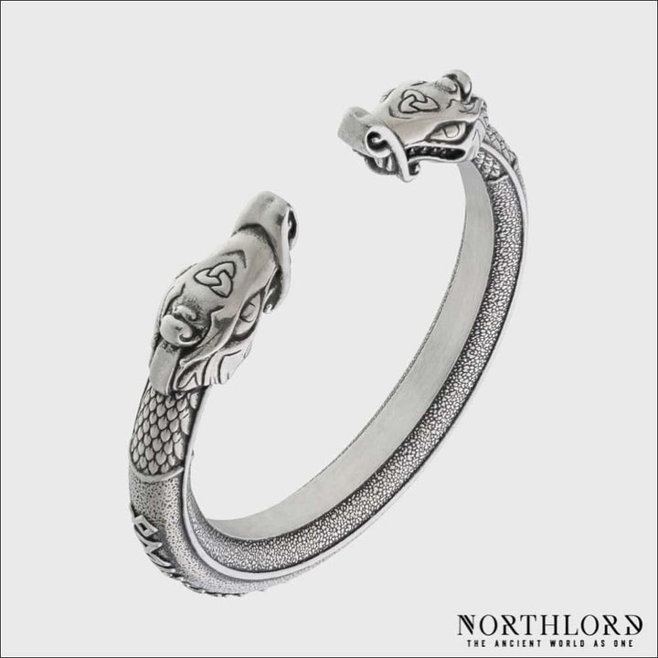 Dragon Arm Ring With Hail Odin Runes - Northlord - PK