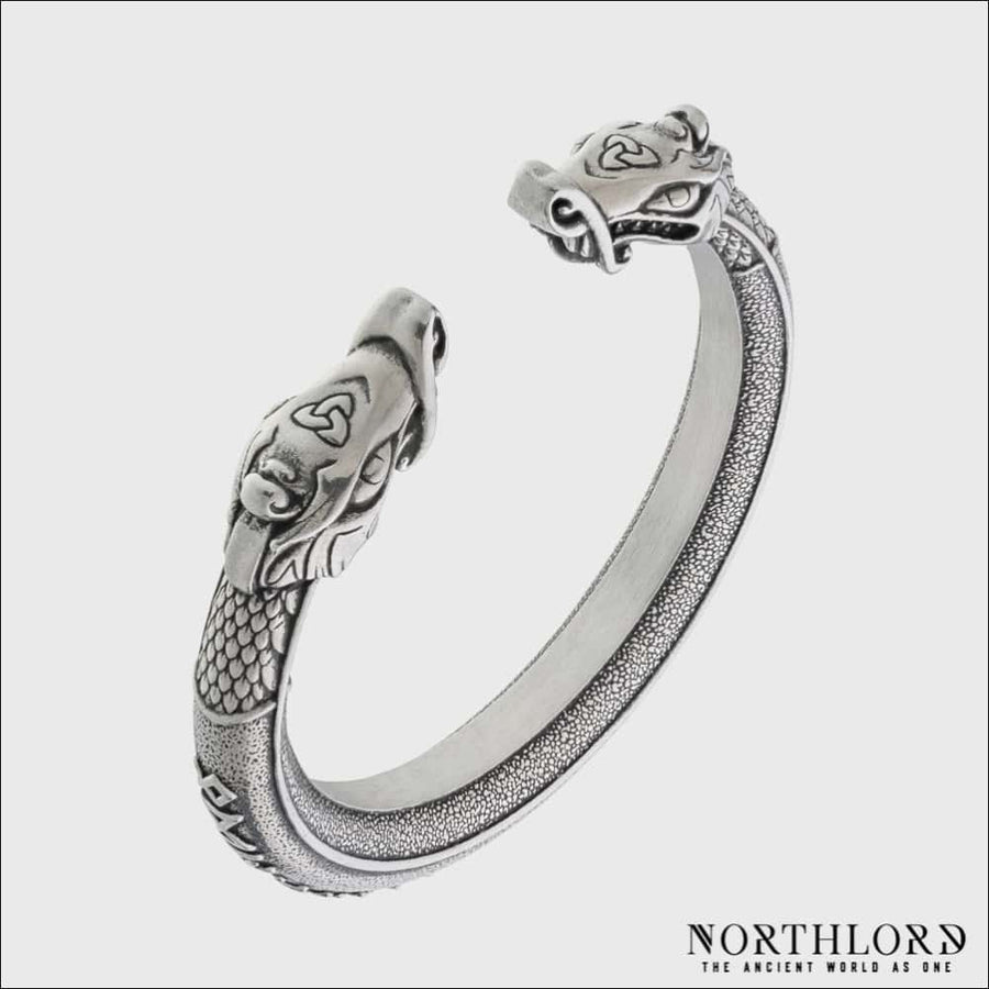 Dragon Arm Ring With Hail Odin Runes - Northlord-PK