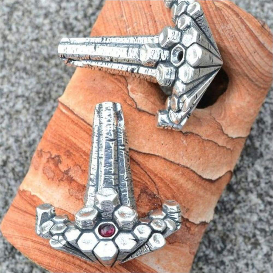 Thor’s Hammer Pendant Basalt Columns Sterling Silver - Northlord