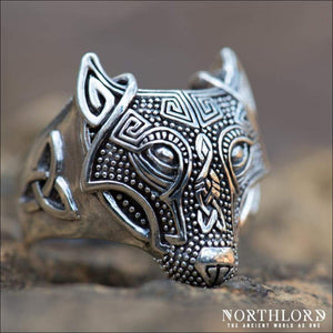 Fenrir Viking Wolf Ring Sterling Silver - Northlord