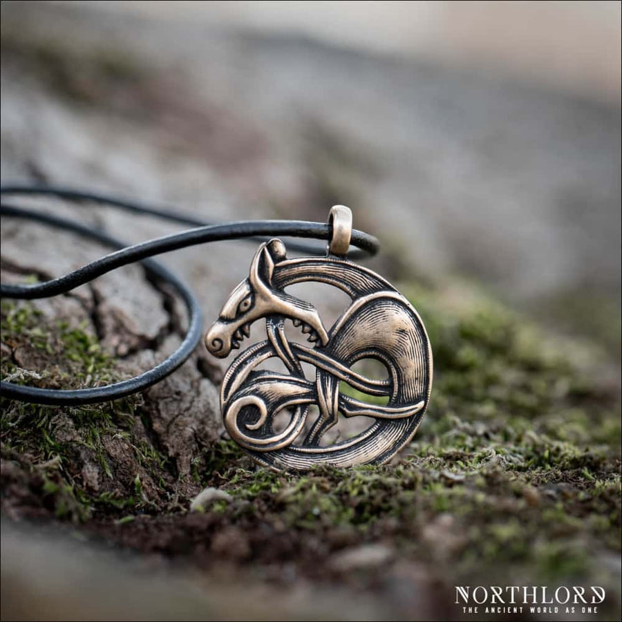 Fenrir Wolf Pendant Necklace Bronze - Northlord