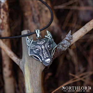 Fenrir Wolf Pendant Sterling Silver - Northlord