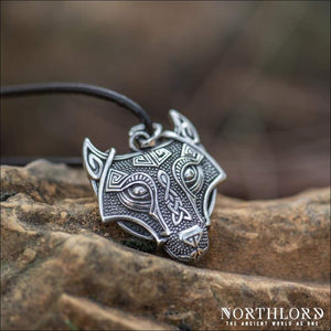 Fenrir Wolf Pendant Sterling Silver - Northlord