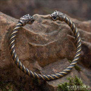 Floki’s Armring with Dragon Heads Brass - Northlord