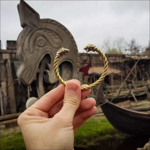 Floki’s Armring with Dragon Heads Brass - Northlord