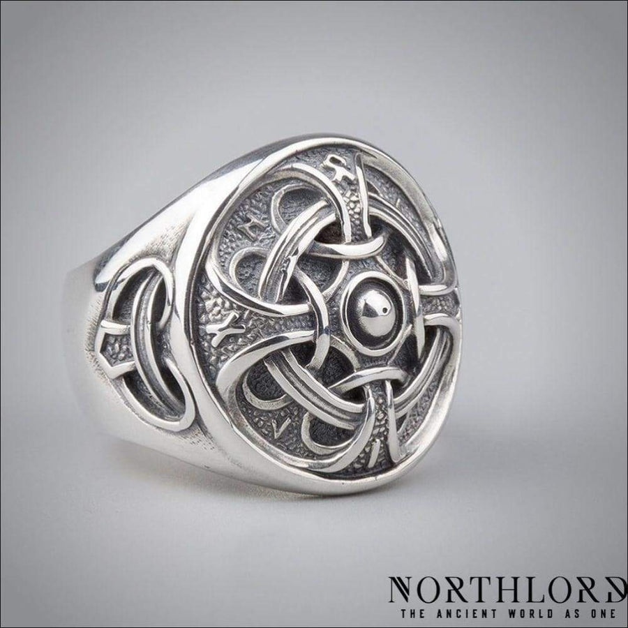 Hail Odin Ring With Runes Sterling Silver - Northlord-PK