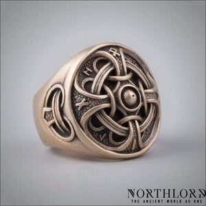 Hail Odin Ring With Runic Inscription Bronze - Northlord-PK