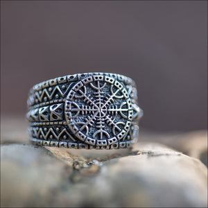 Helm Of Awe Ring Norse Ornaments Sterling Silver - Northlord