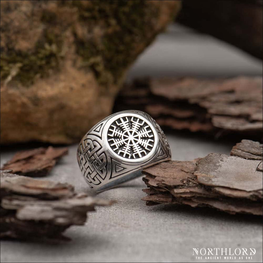Helm Of Awe Ring With Shield Knot Sterling Silver - Northlord