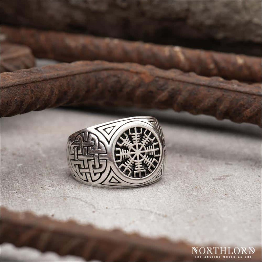 Helm Of Awe Ring With Shield Knot Sterling Silver - Northlord
