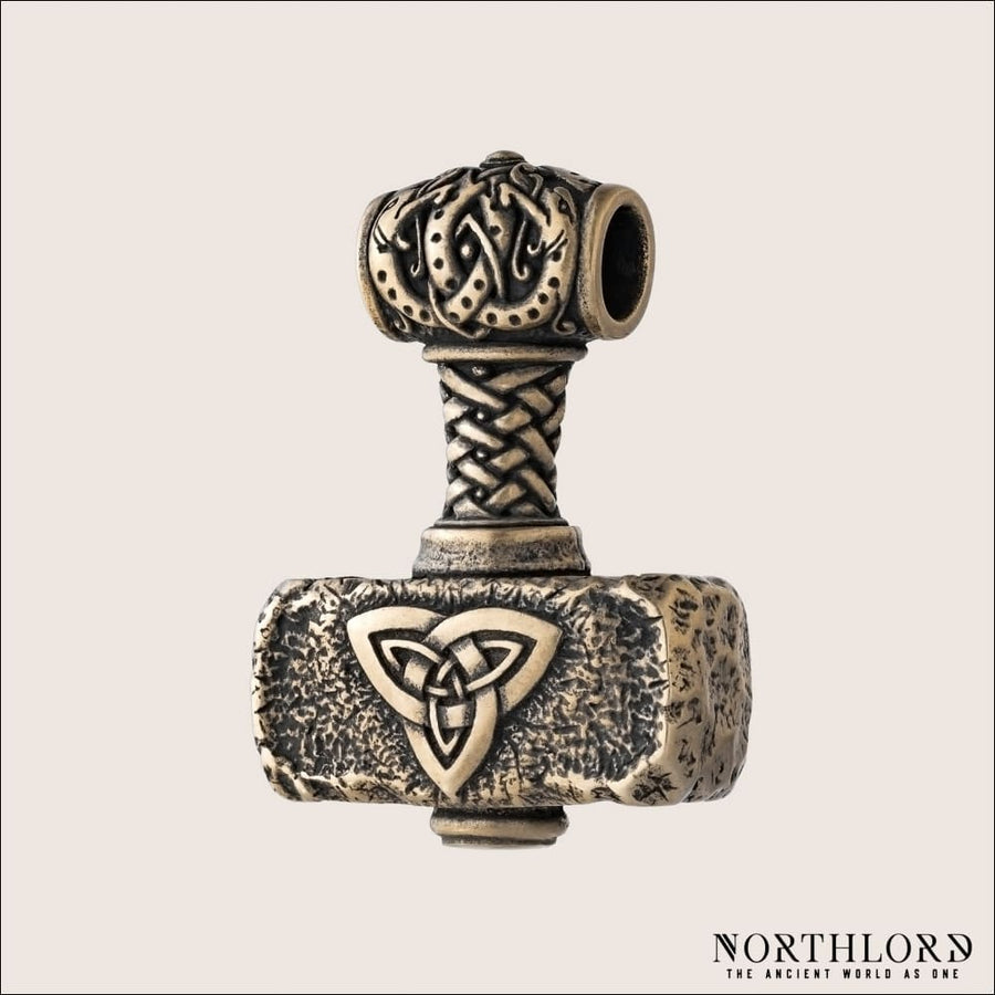 Huge Mjolnir Pendant Double - Sided Bronze - Northlord - PK