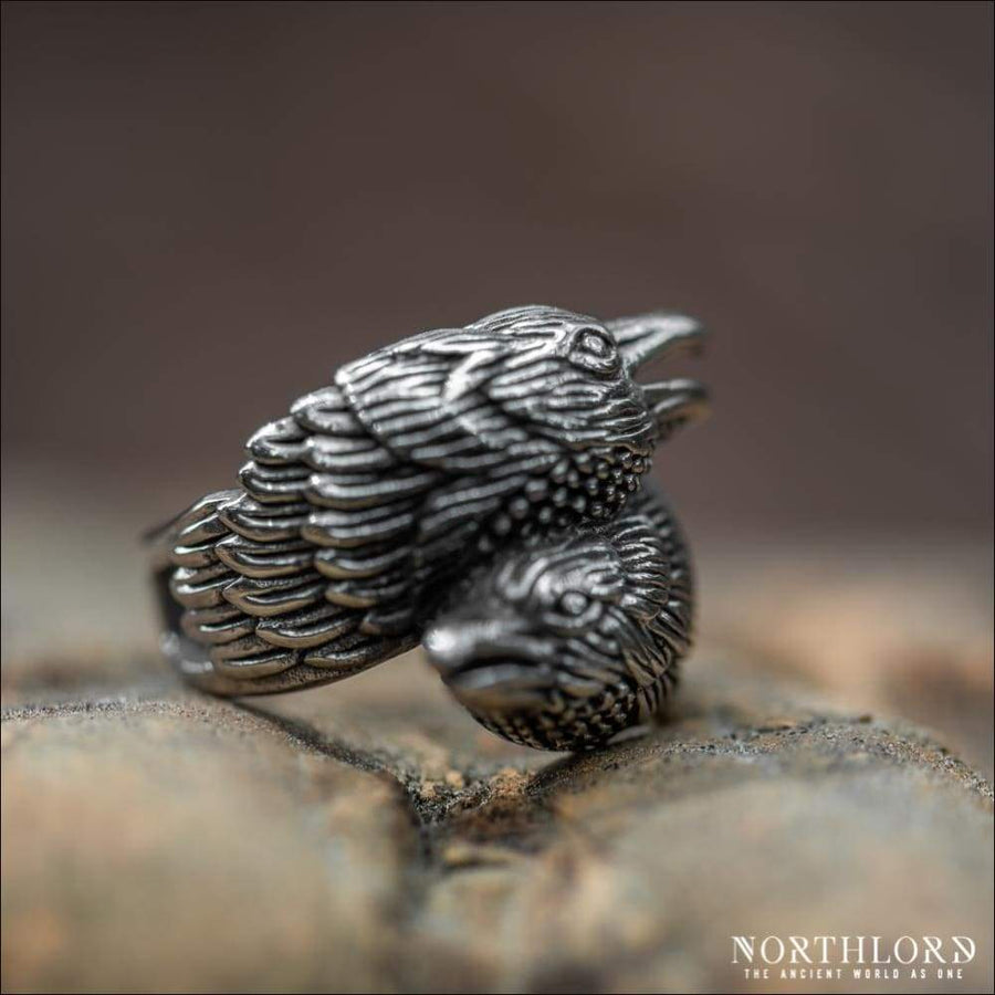 Huggin and Munnin Ring Stainless Steel - Northlord