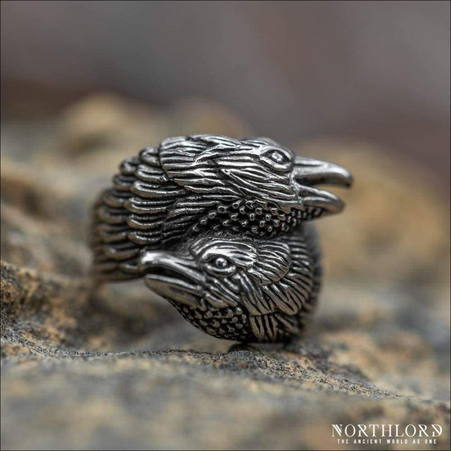 Huggin and Munnin Ring Stainless Steel - Northlord