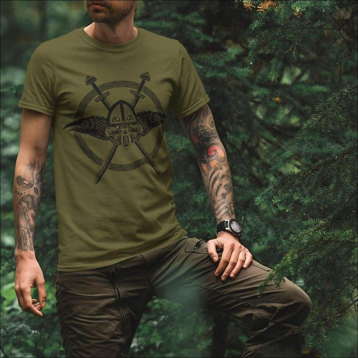 Hugin and Munin T-shirt Army White - Northlord