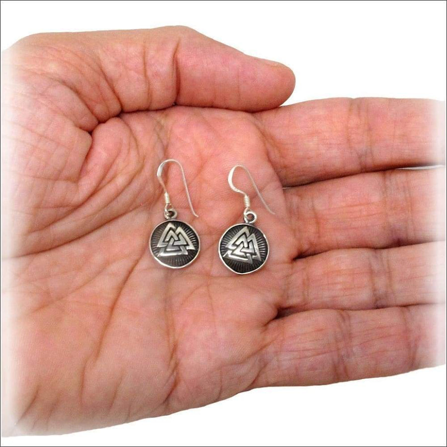 Valknut Earrings Sterling Silver - Northlord
