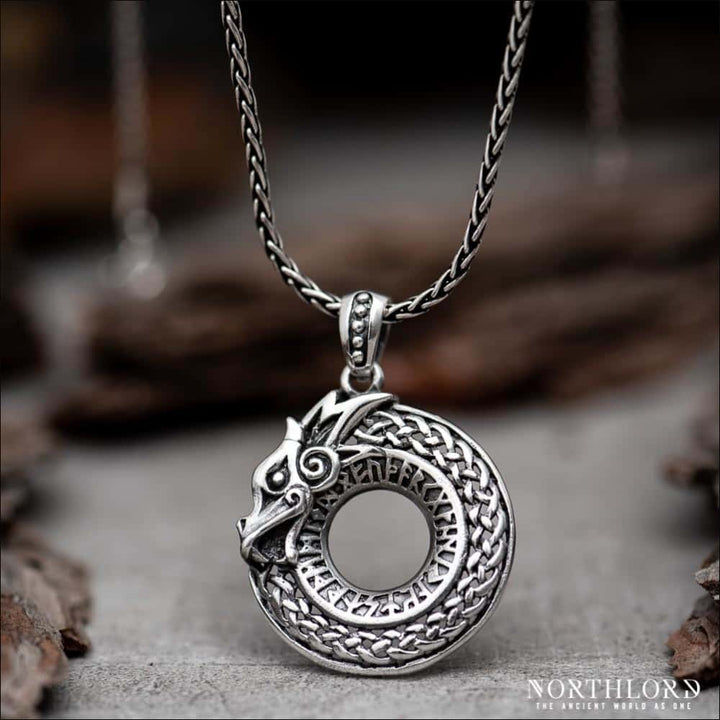 Jormungandr Pendant With Runes Sterling Silver - Northlord