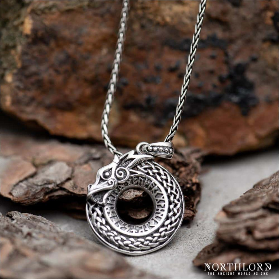 Jormungandr Pendant With Runes Sterling Silver - Northlord