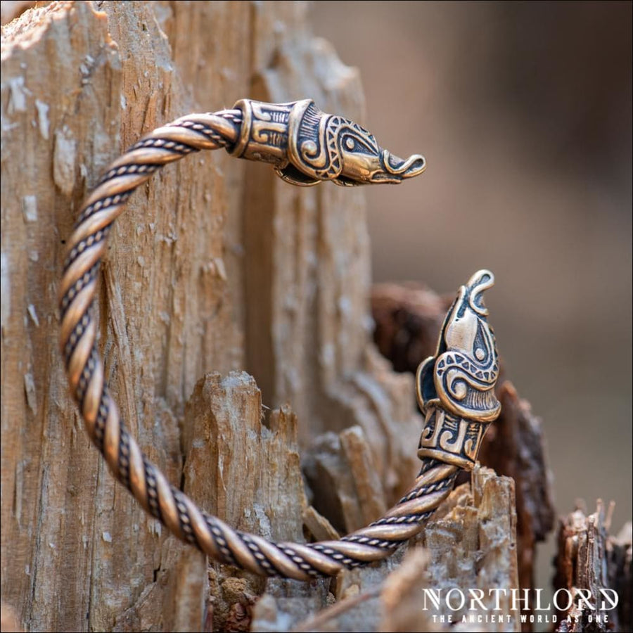 Jormungandr Sea Serpent Armring Bronze - Northlord