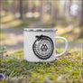 Jormungandr With Valknut Enamel Mug - Northlord