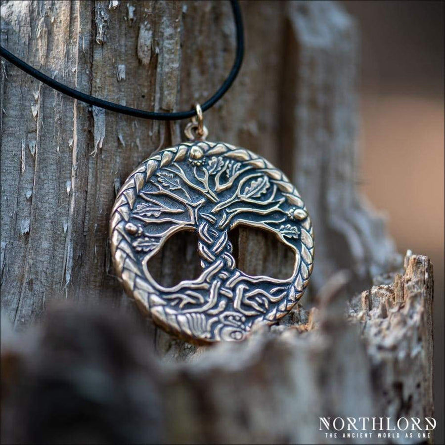 Large Yggdrasil Pendant With Jormungandr Bronze - Northlord