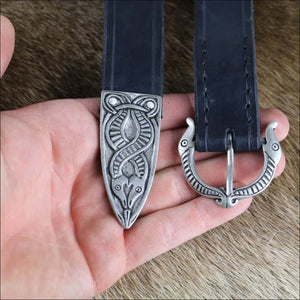 Green Leather Viking Belt Historical Gokstad - Northlord