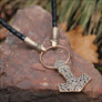 Mammen Mjolnir Necklace With Wolf Heads Bronze - Northlord