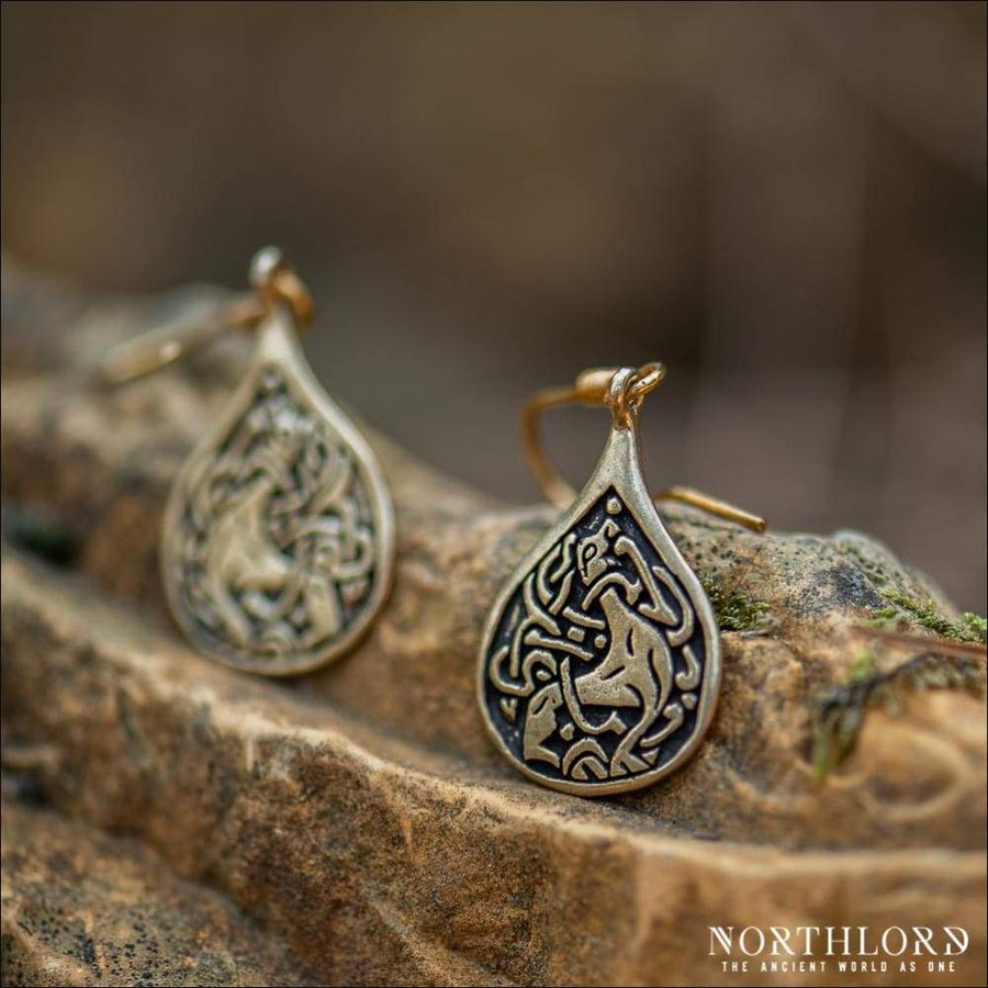Medieval Women Earrings Trewhiddle Bronze - Northlord