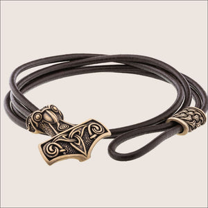 Mjolnir Bracelet With Viking Bead Bronze - Northlord-PK