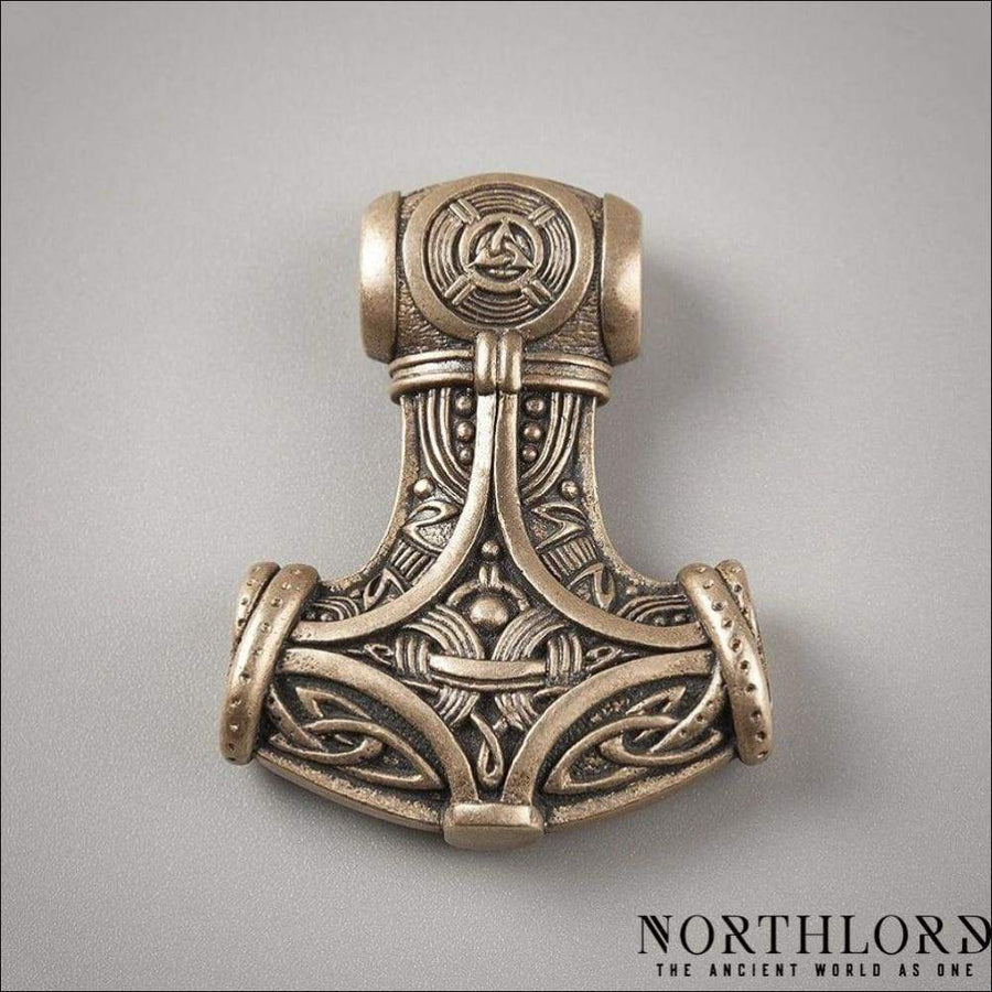 Mjolnir Pendant Necklace Odin And His Ravens Bronze - Northlord