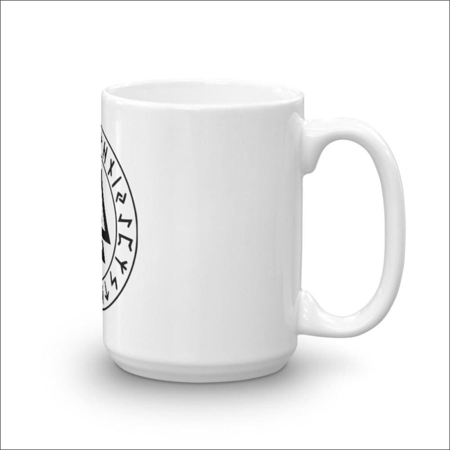Valknut Symbol White Ceramic Coffee Mug - Northlord