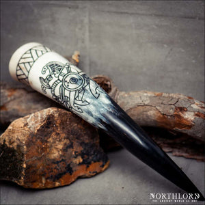 Norse Imports Odin's Mead Of Poetry Drinking Horn - Food Grade Resin Coated, 16-18 Inch