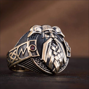Odin Ring With Hugin and Munin Bronze - Northlord-VK
