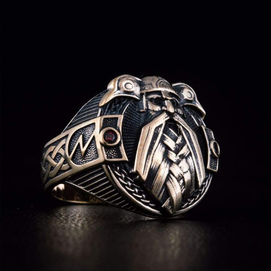 Odin Ring With Hugin and Munin Bronze - Northlord-VK