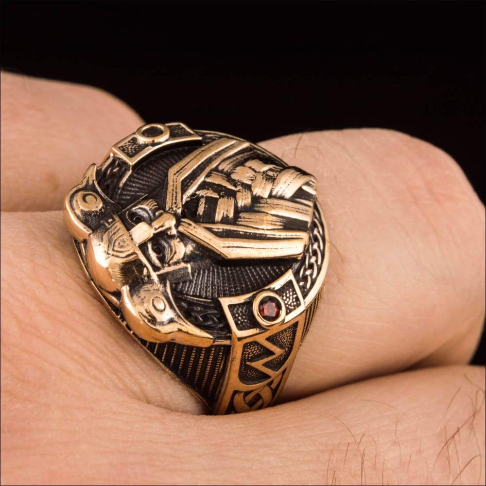 Odin's ravens Bronze Ring, Handmade