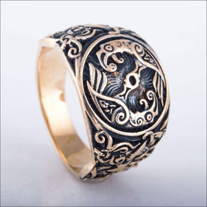 Odin’s Ravens Ring With Mammen Art Bronze - Northlord-VK