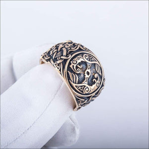 Odin’s Ravens Ring With Mammen Art Bronze - Northlord-VK