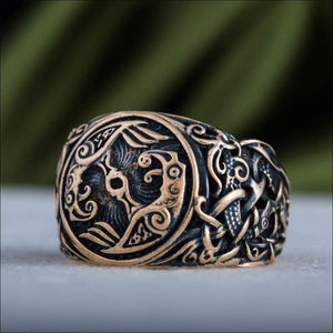 Odin’s Ravens Ring With Mammen Art Bronze - Northlord-VK